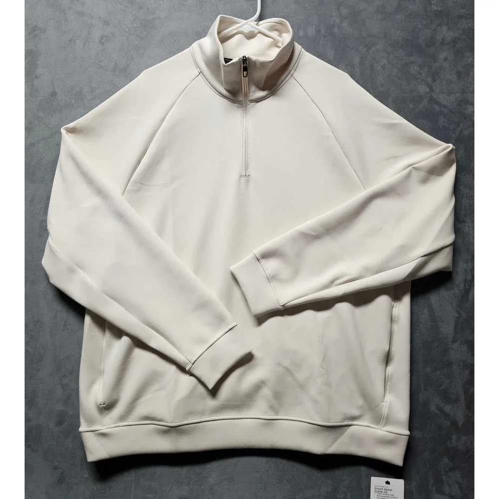 Lululemon Smooth Spacer Quarter Zip Men's XXL Light Ivory Pullover‎ LM3FWQS NEW